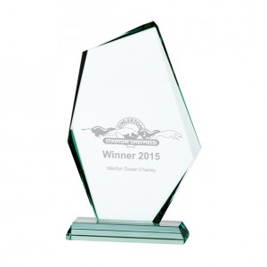 DISCOVERY JADE GLASS AWARD - 240MM - AVAILABLE IN 3 SIZES
